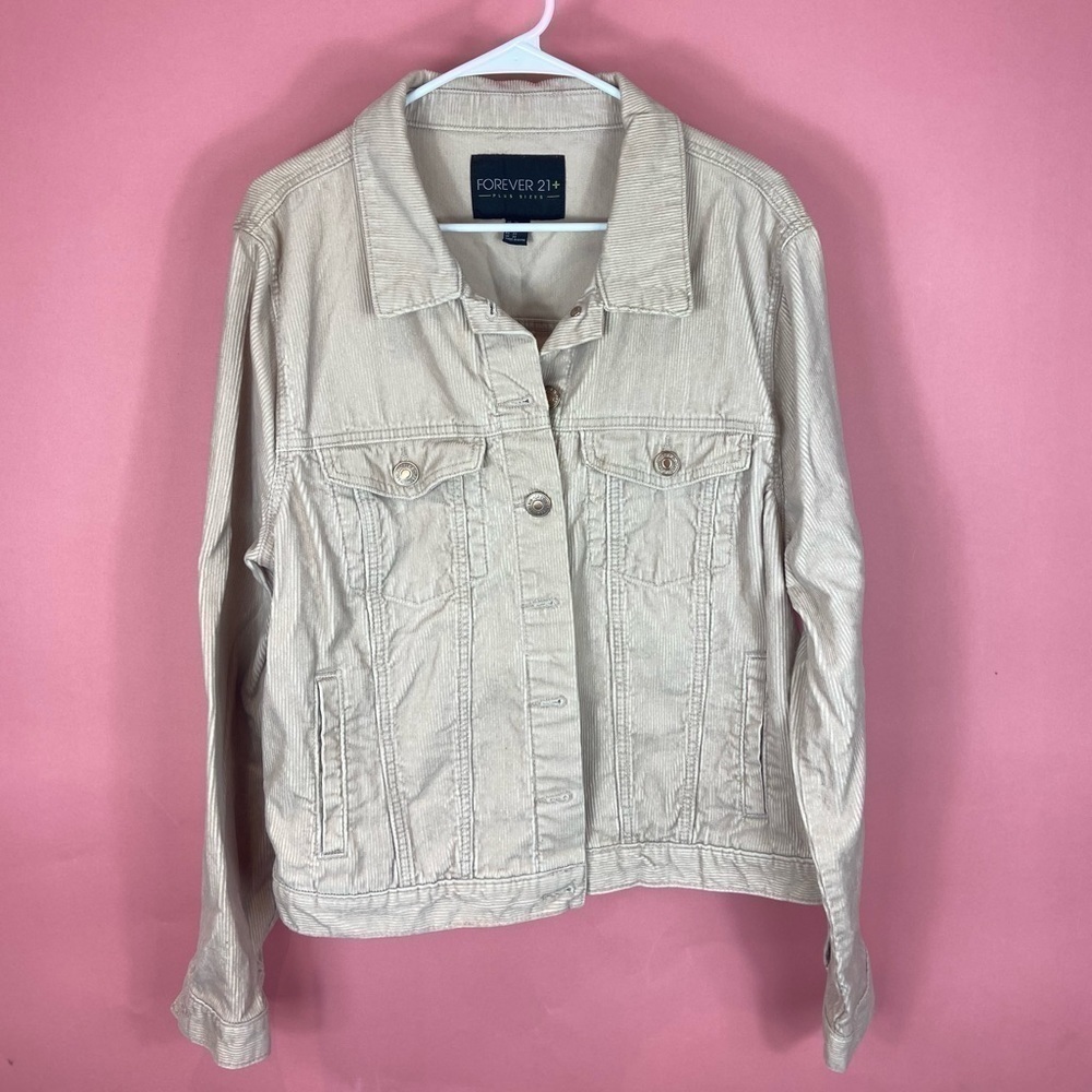 Forever 21+ plus size light tan corduroy jacket 2X